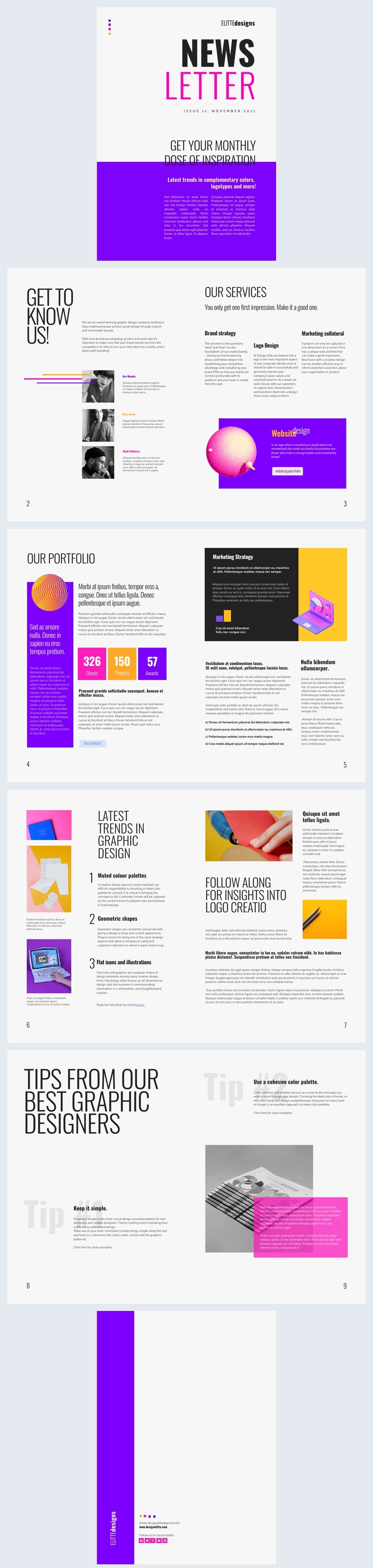 Interactive Graphic Design Newsletter Template - Flipsnack