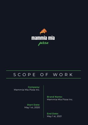 Free Franchise Scope Of Work Design Example