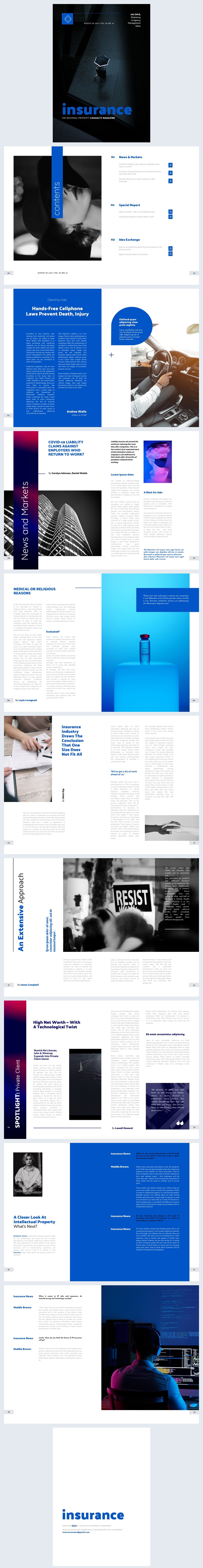 Insurance Magazine Design Example