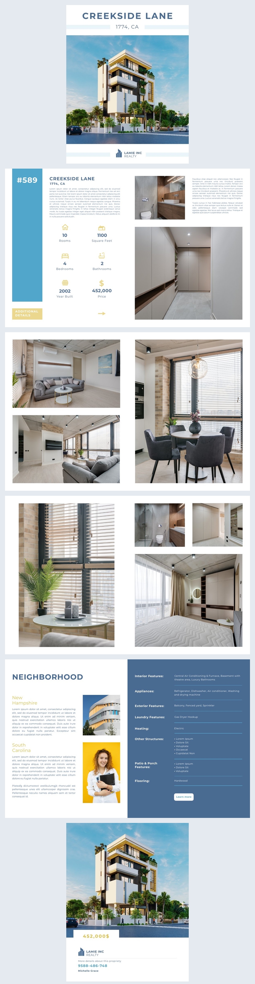 Design de Brochura de Propriedade Imobiliária Digital