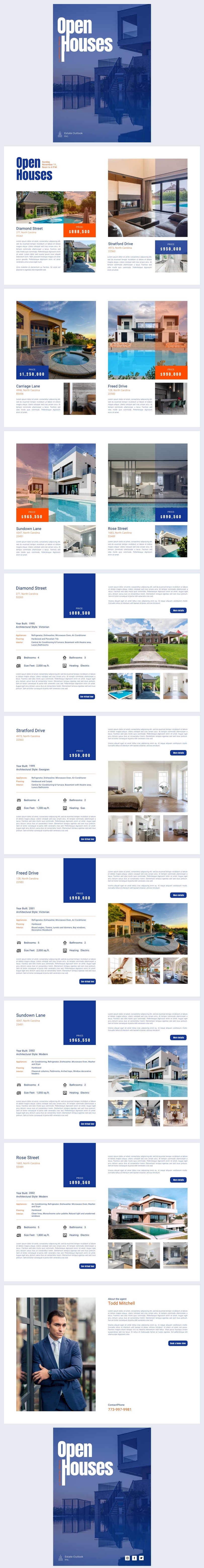 Brochura Imobiliária Compatível com MLS para Várias Propriedades