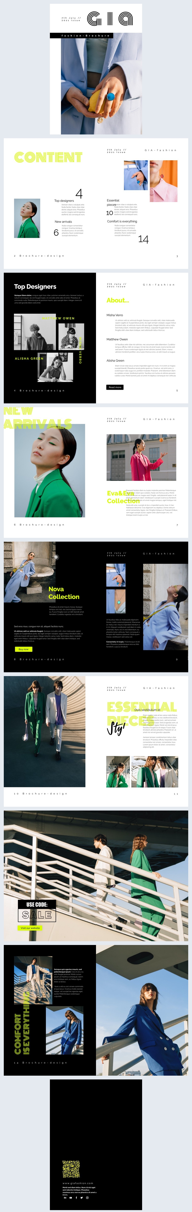 Ejemplo de diseño para folleto interactivo de modas 