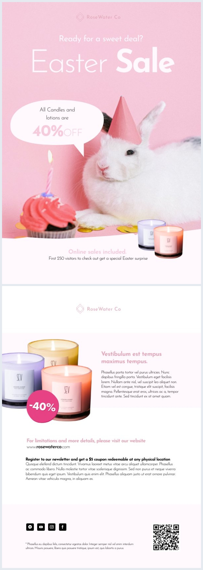 Muestra de diseño para volante de ofertas de Pascua