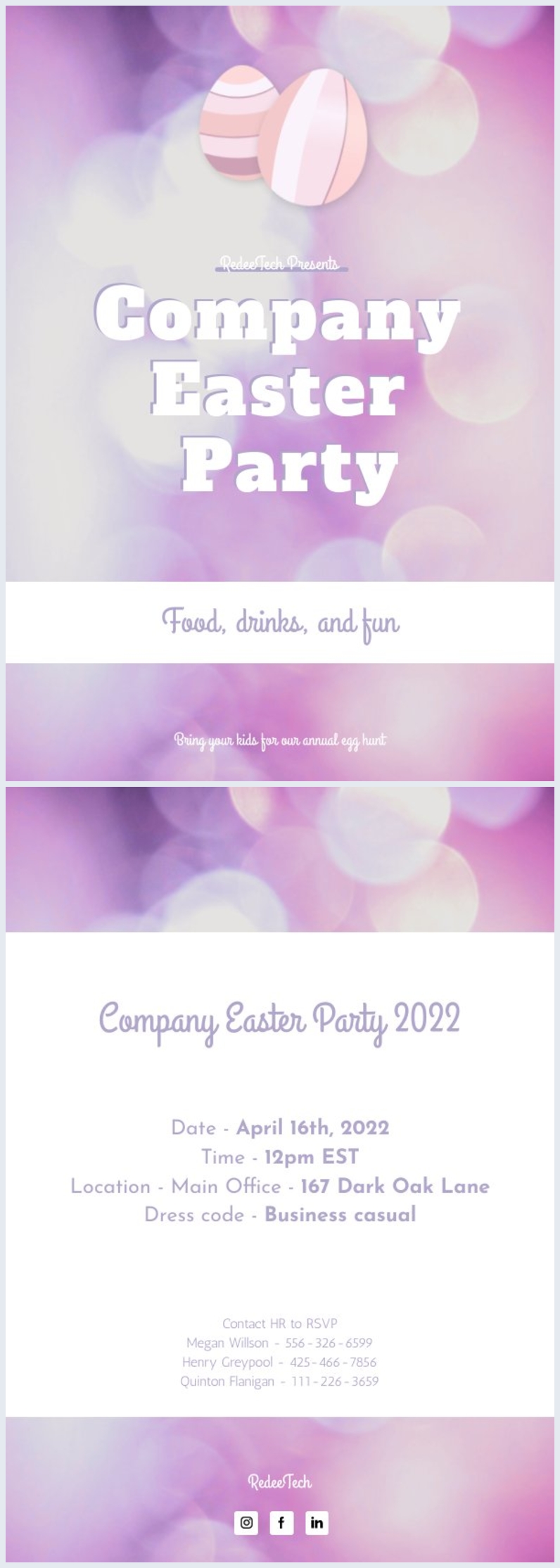 Company Easter Party Flyer Design Example