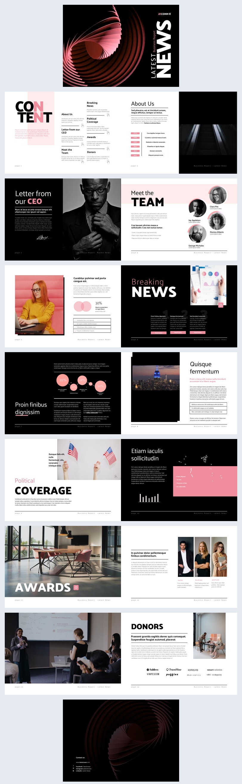 Editable News Report Design Example