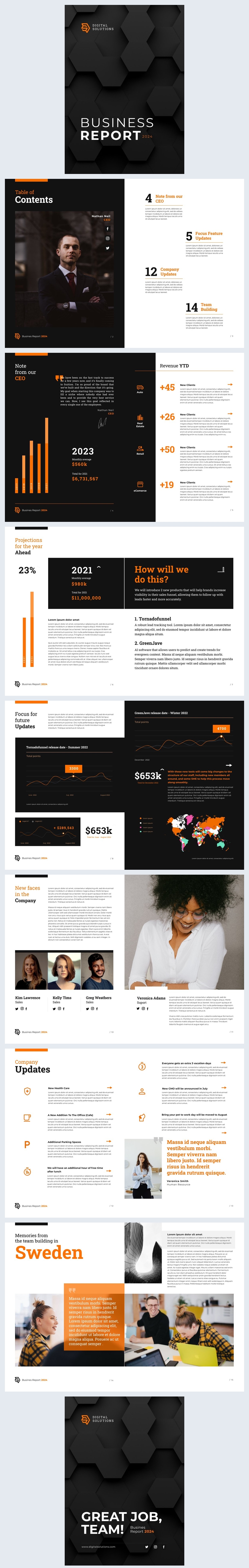 Esempio di grafica per report aziendale interattivo