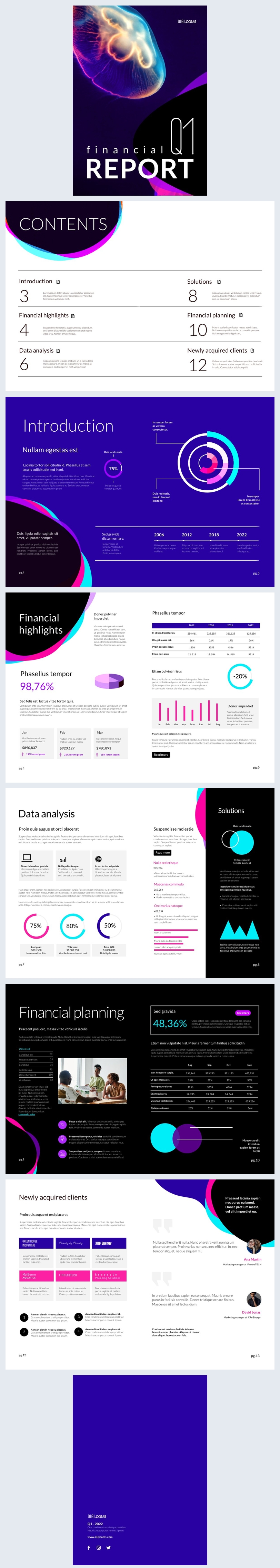 Interactive Financial Report Design Example