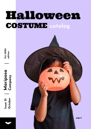 Design de catalogue de costumes d'Halloween
