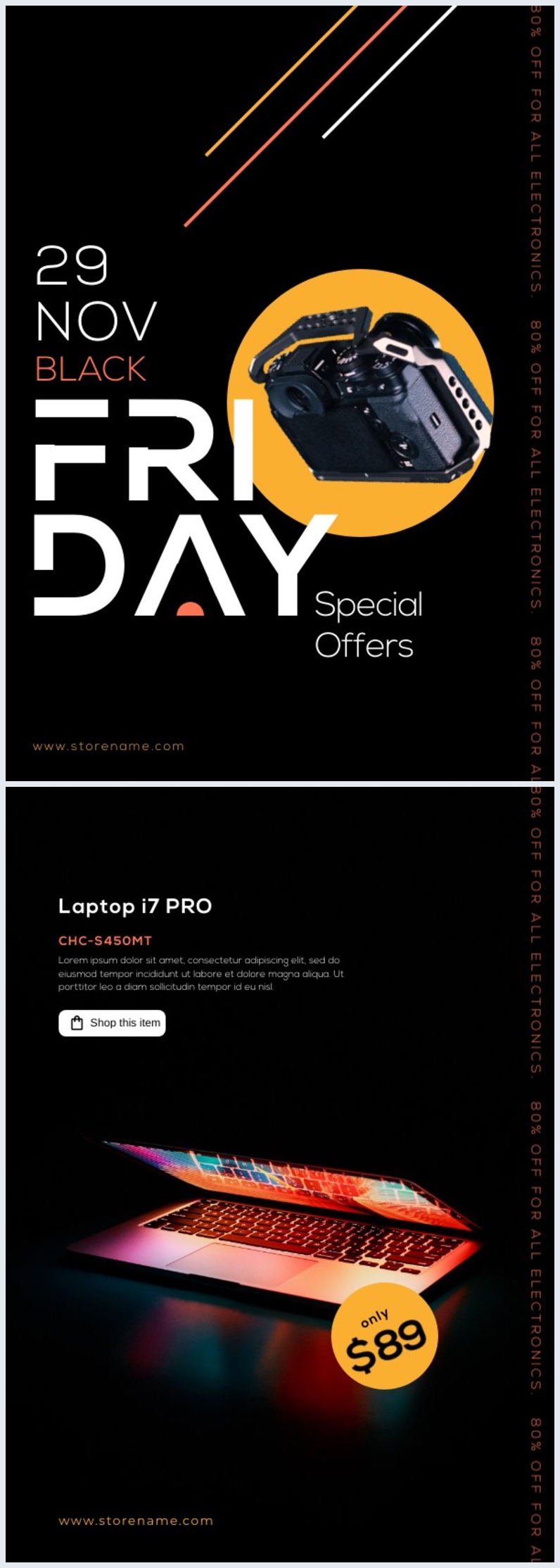 Esempio di volantino delle offerte speciali del Black Friday