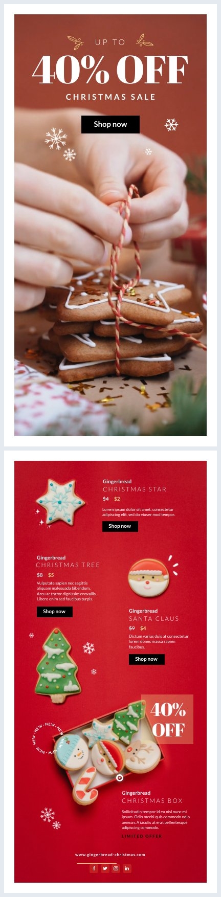 Exemple de flyer promotionnel de Noël