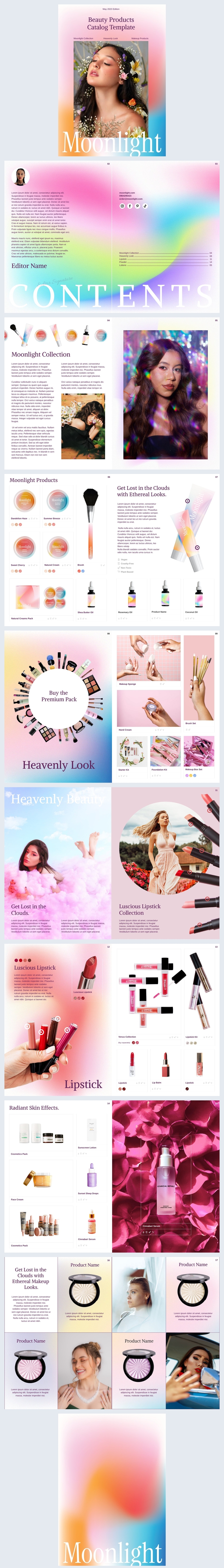 exemple de design de catalogue de produits de beauté