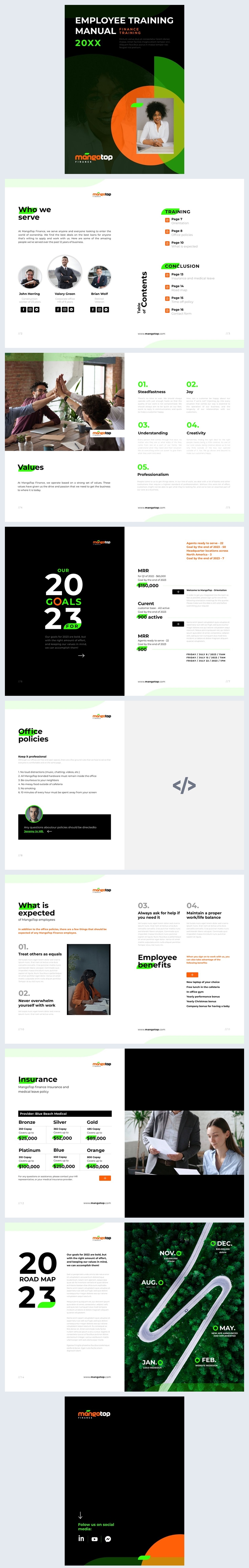 Exemplo de Design de Modelo de Manual de Treinamento de Funcionários
