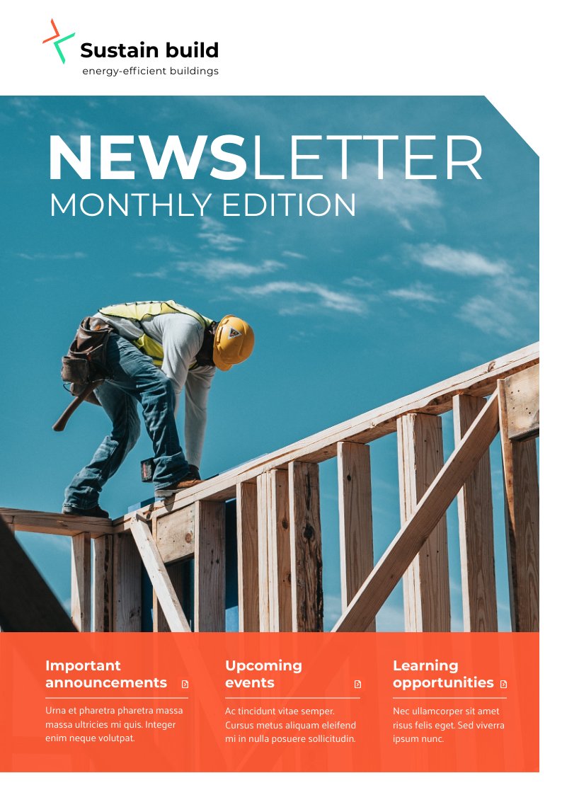 Sustainable Company Newsletter Design Example