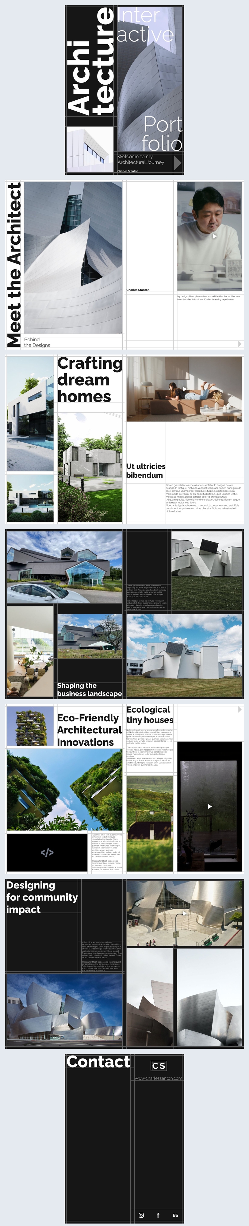 Ejemplo de diseño para portafolio interactivo de arquitectura