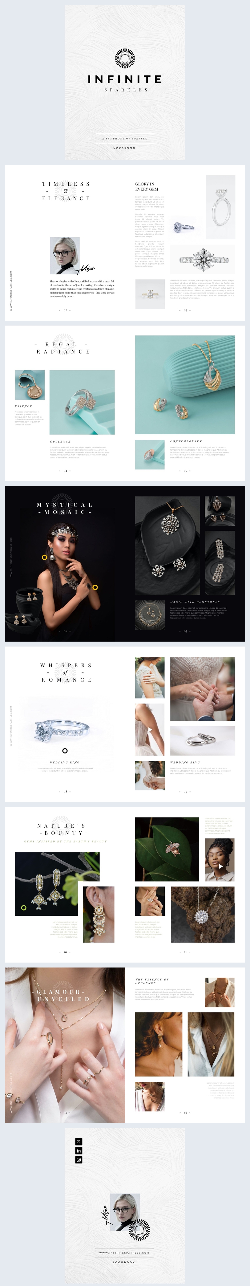 Ejemplo de diseño para Lookbook de joyería