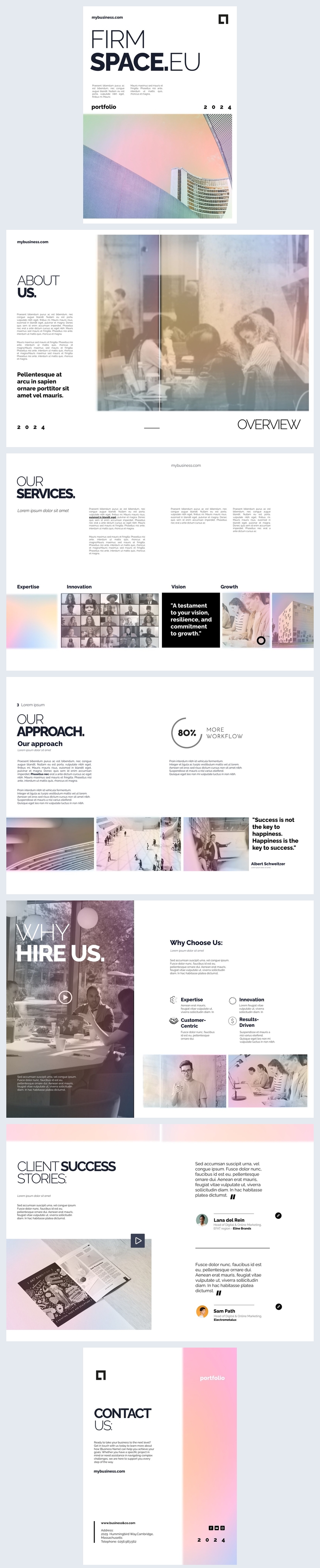 Ejemplo de plantilla para portafolio empresarial