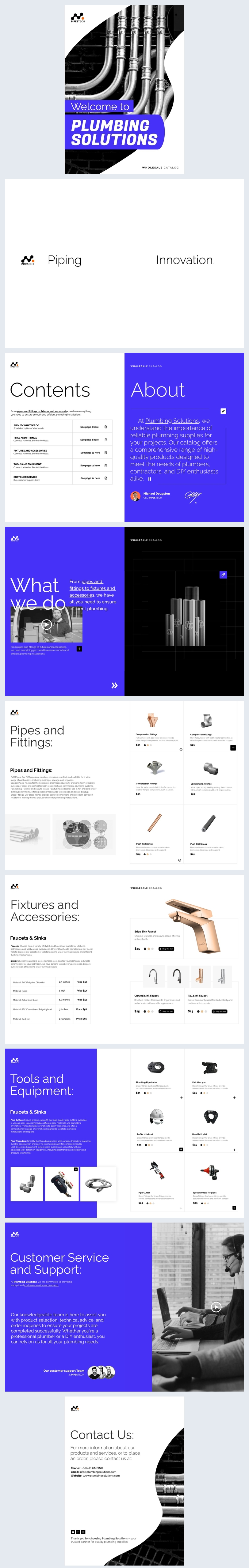Editable Plumbing Solutions Product Catalog Template Flipsnack