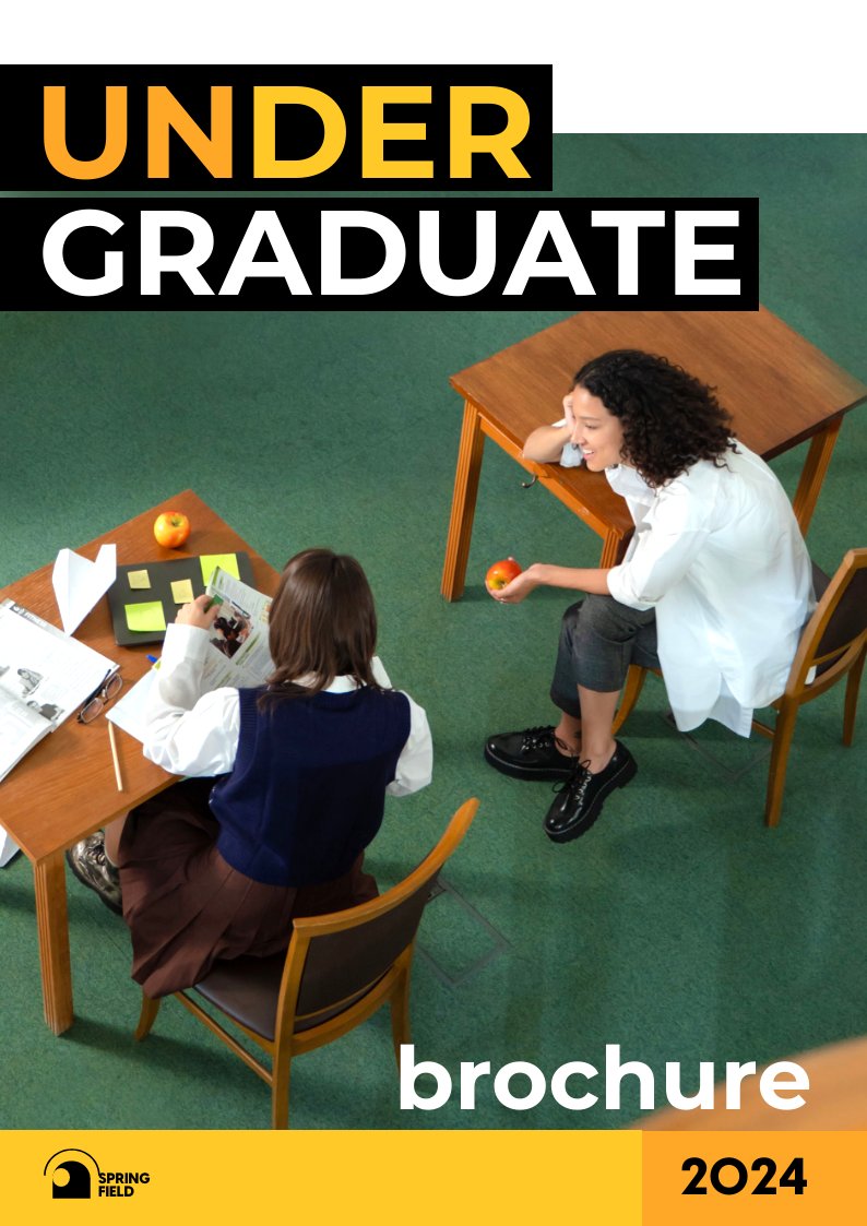 Ejemplo de diseño para folleto de universidad de posgrado