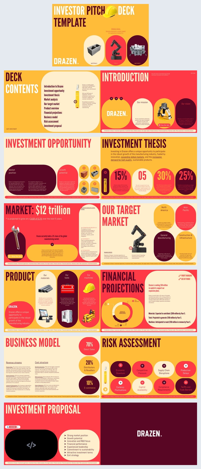 Investor Pitch Deck Presentation Design Example