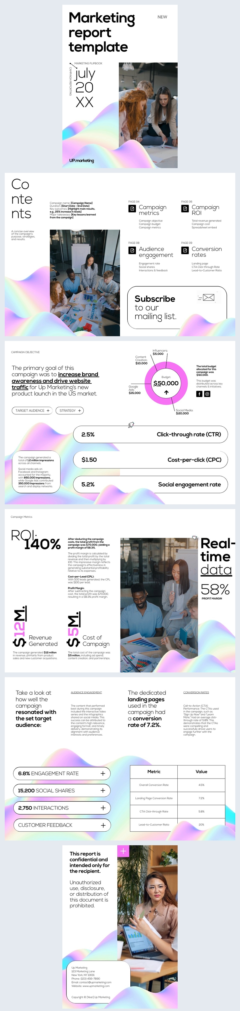 Ejemplo de diseño de informe de marketing