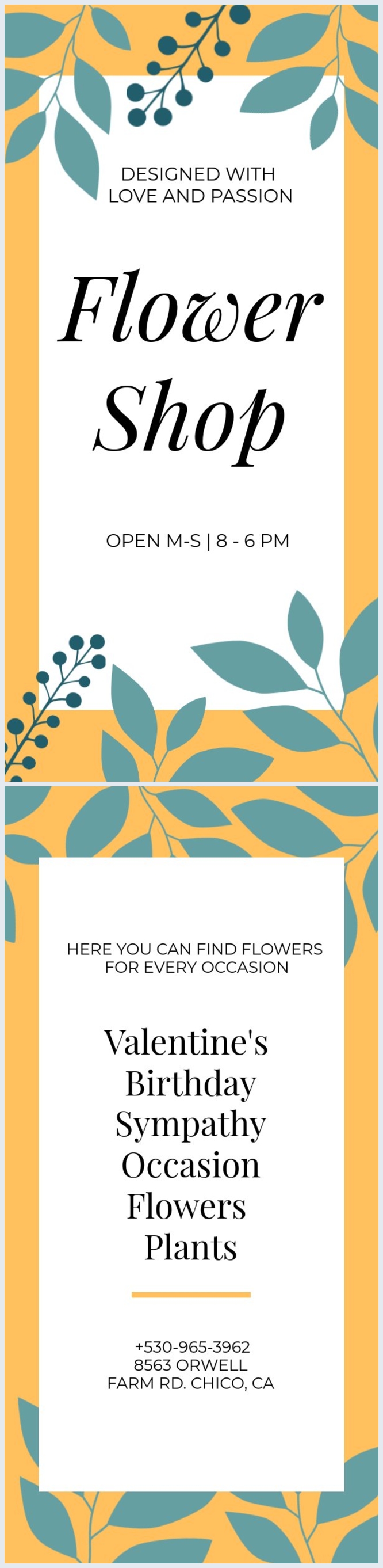 Design de Folheto de Floricultura