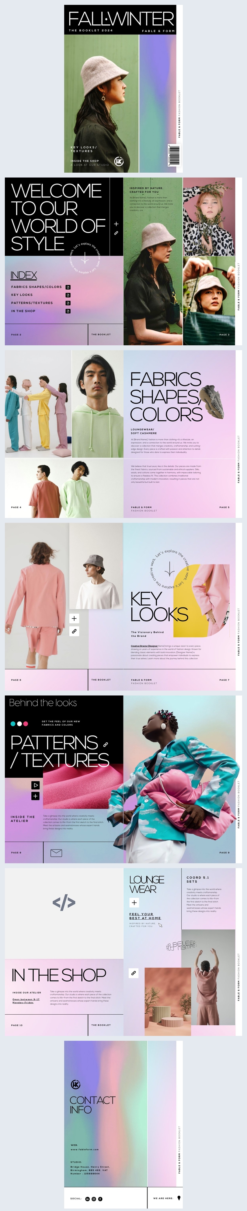 Esempio di grafica per opuscolo di moda