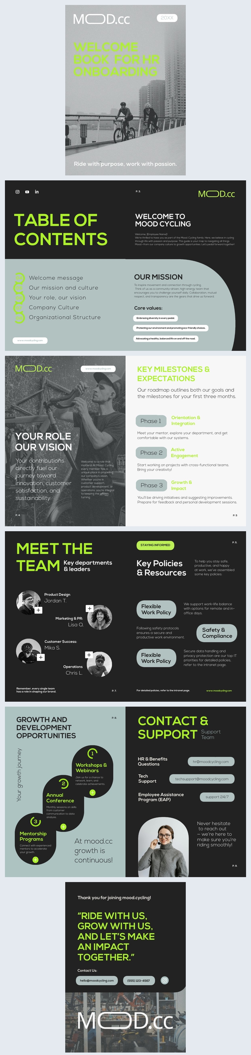 Esempio di grafica per opuscolo di benvenuto dell'onboarding