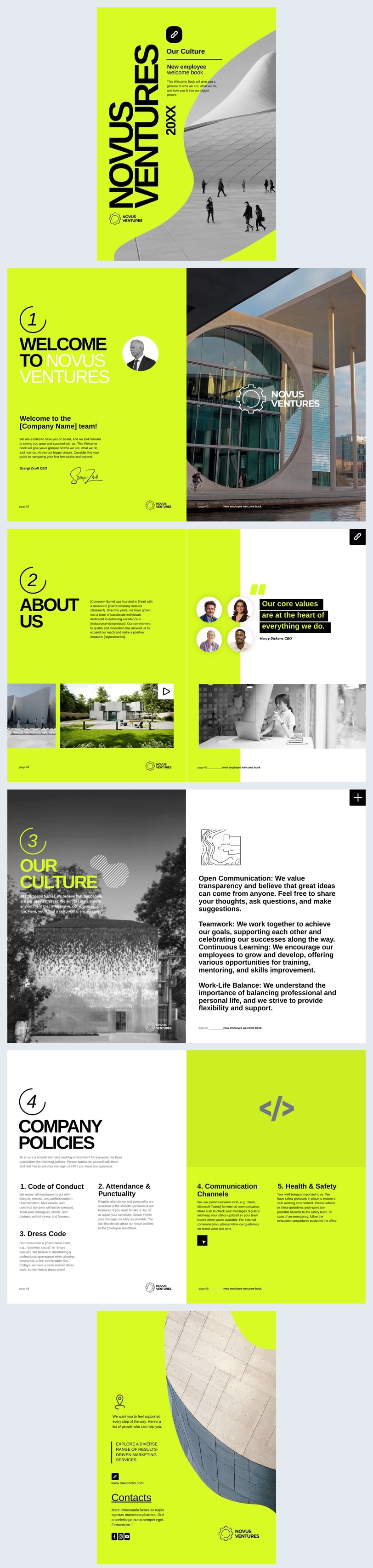 Esempio di opuscolo di benvenuto per i dipendenti