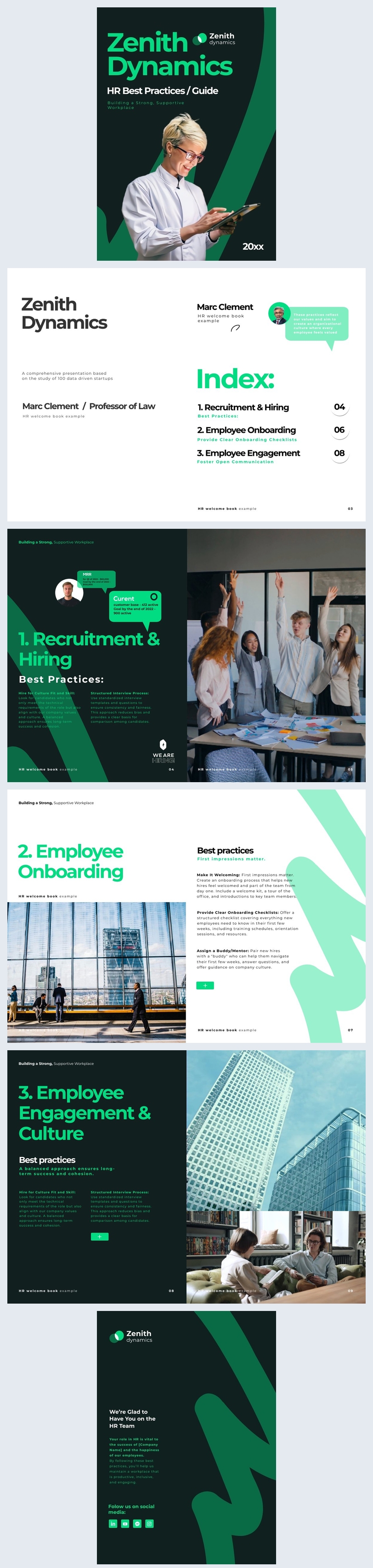 Esempio di grafica per opuscolo di benvenuto delle risorse umane