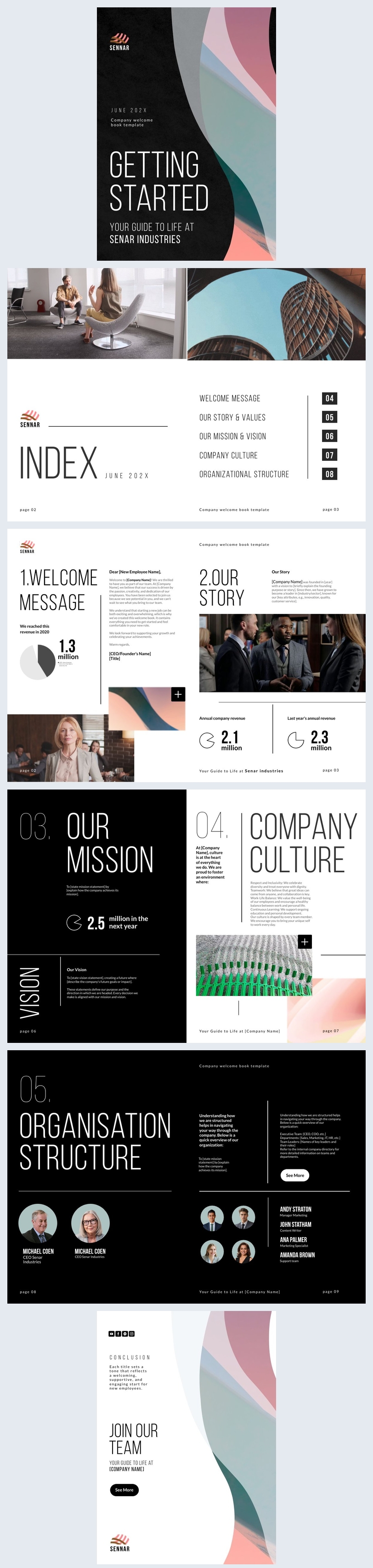 Esempio di opuscolo di benvenuto aziendale