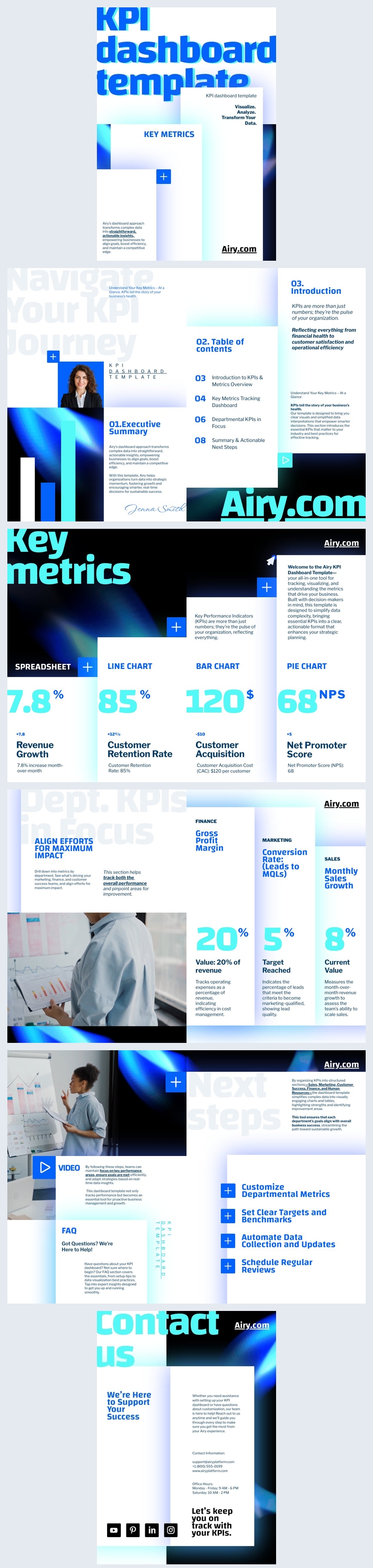 Interactive KPI Dashboard Template Design Example