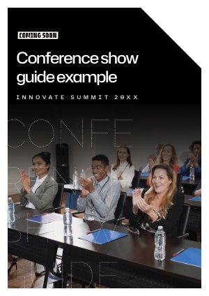 Ejemplo de diseño de plantilla para guía de eventos de conferencia