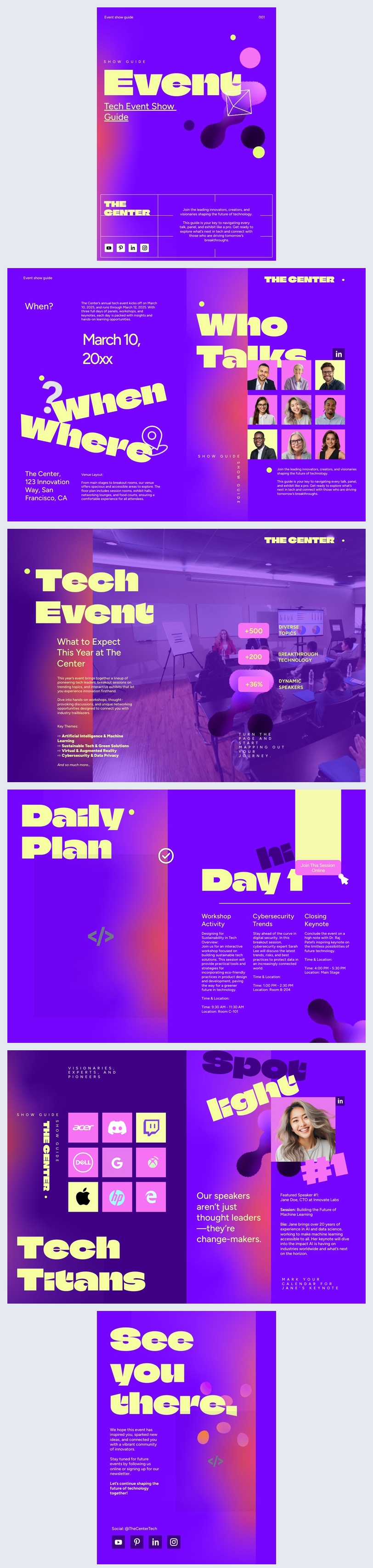 Editable Event Show Guide Template Design Idea