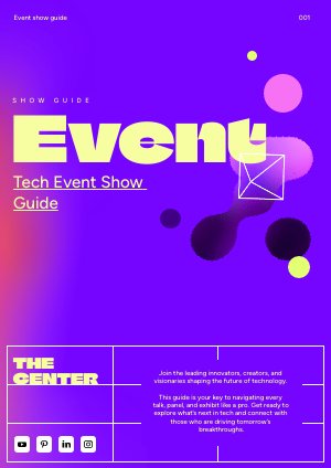 Idea de diseño editable para guía de eventos