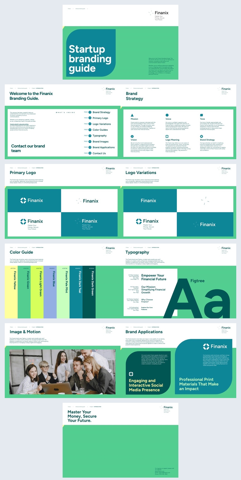 Ideia de design do modelo de guia de branding para startups