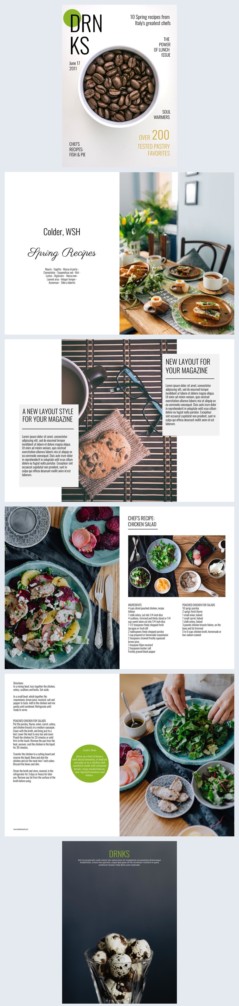 Download Free Food Magazine Templates Designs Flipsnack PSD Mockups.