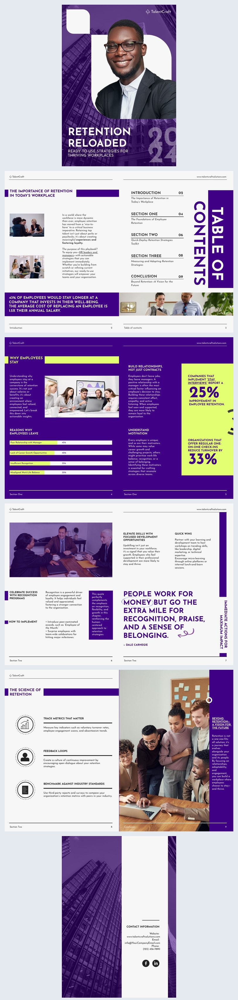 Professional Retention Playbook Template Design Idea