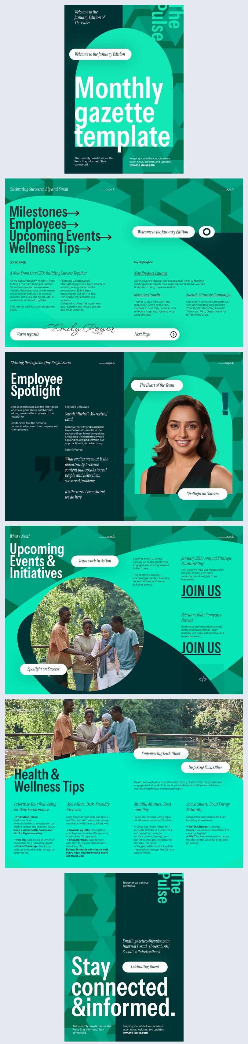 Monthly Business Gazette Template Design Idea