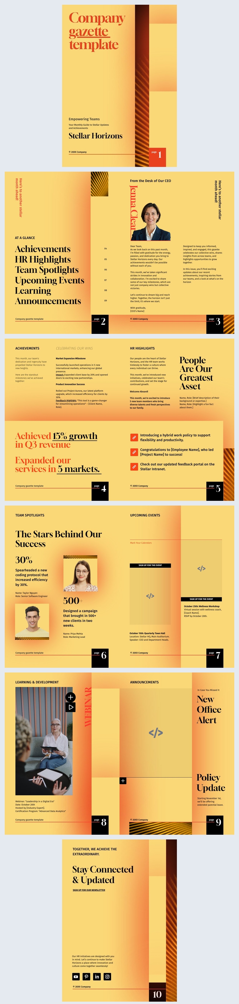 Digital Company Gazette Template Design Example