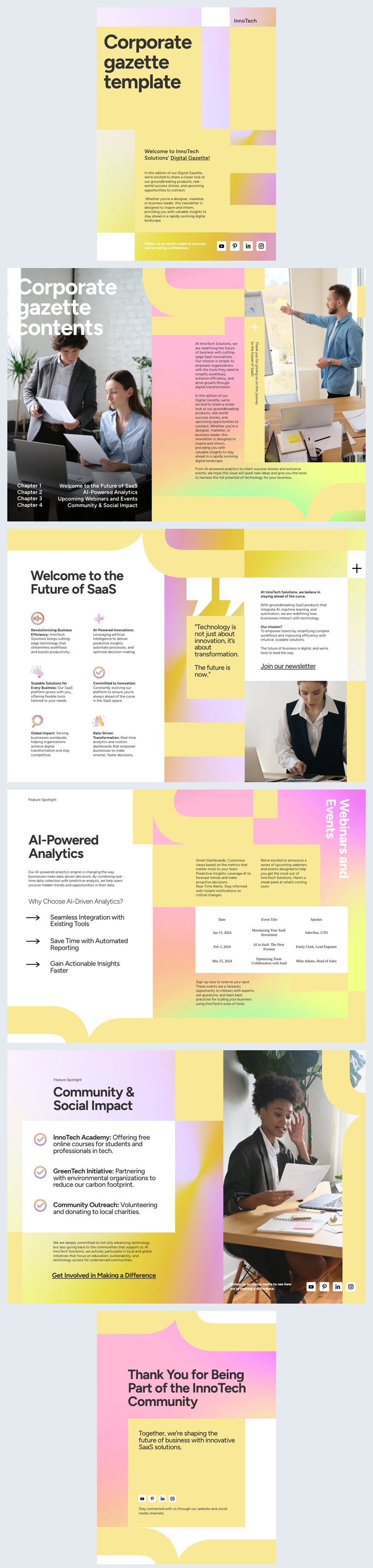 Interactive Corporate Gazette Template Example