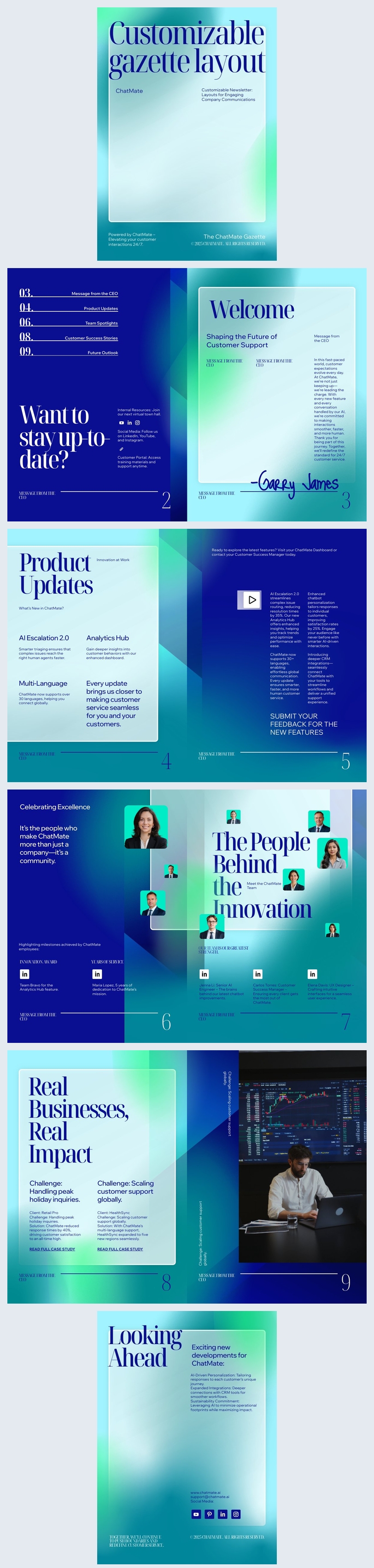 Customizable Gazette Layout Template Design Idea