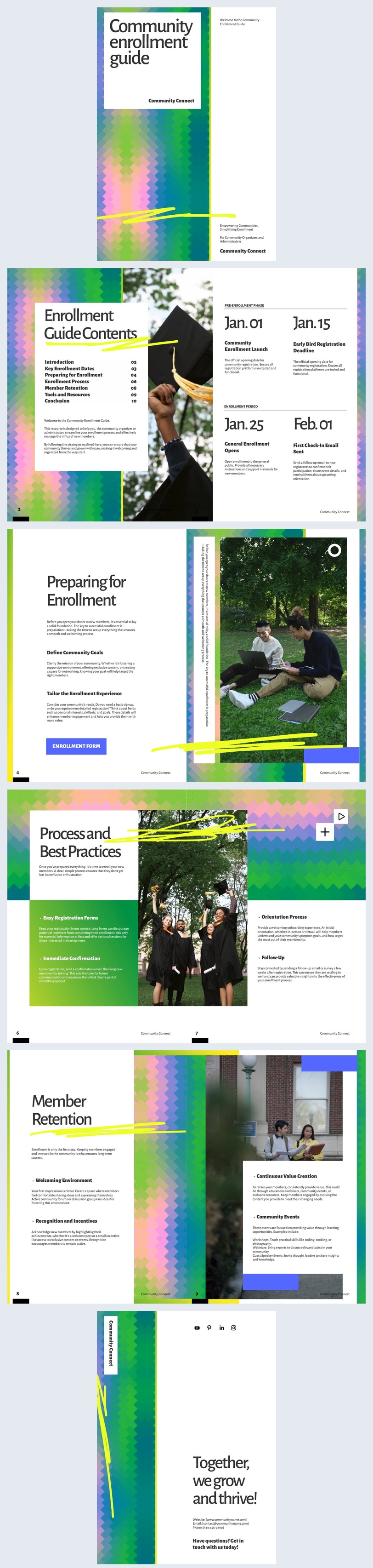 Editable Community Enrollment Guide Template - Flipsnack
