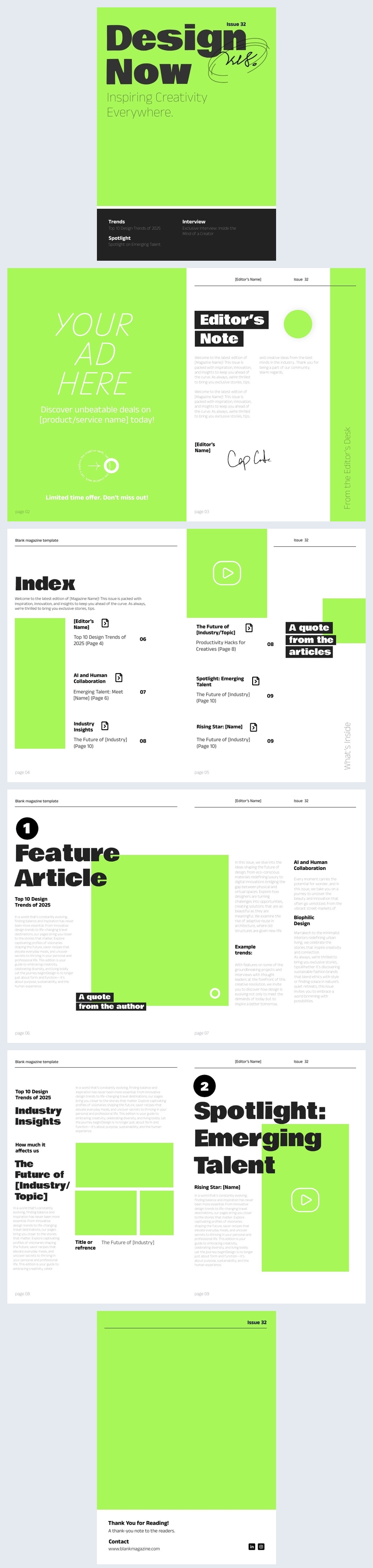 Designbeispiel für wirkungsvolle digitale Magazin-Vorlage