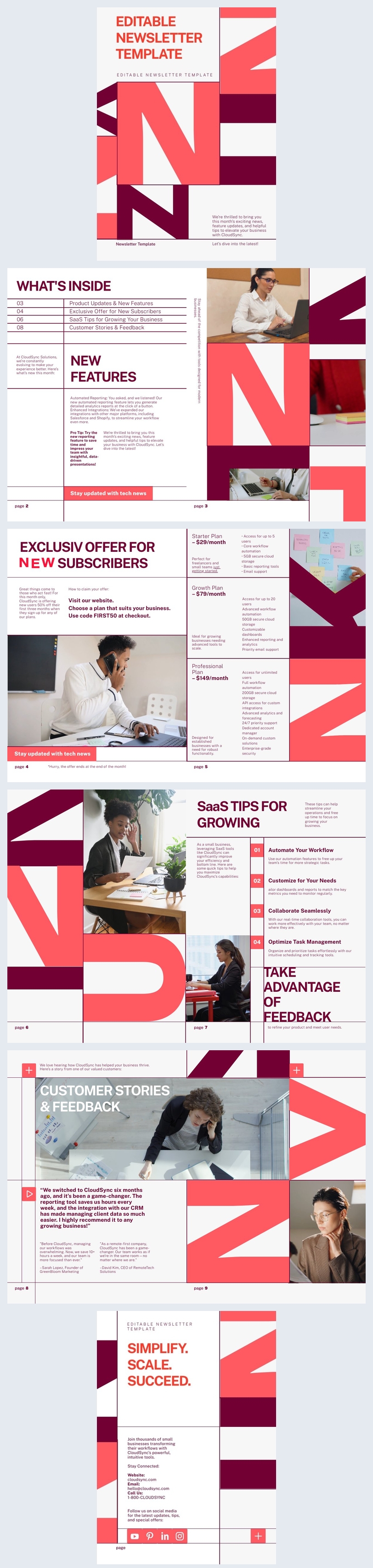 Exemplo de modelo de boletim informativo editável