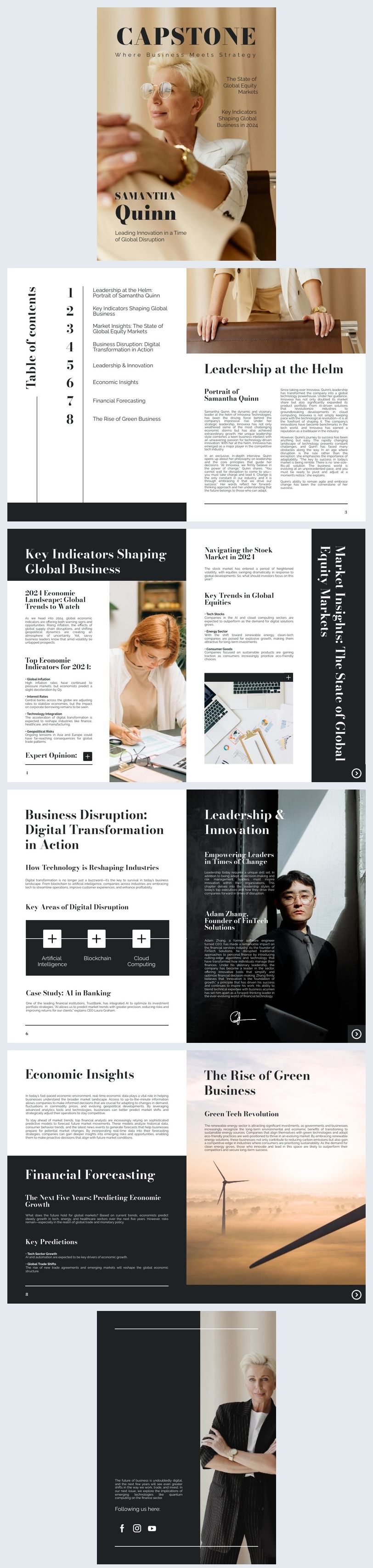 Idea di design del modello di rivista aziendale digitale