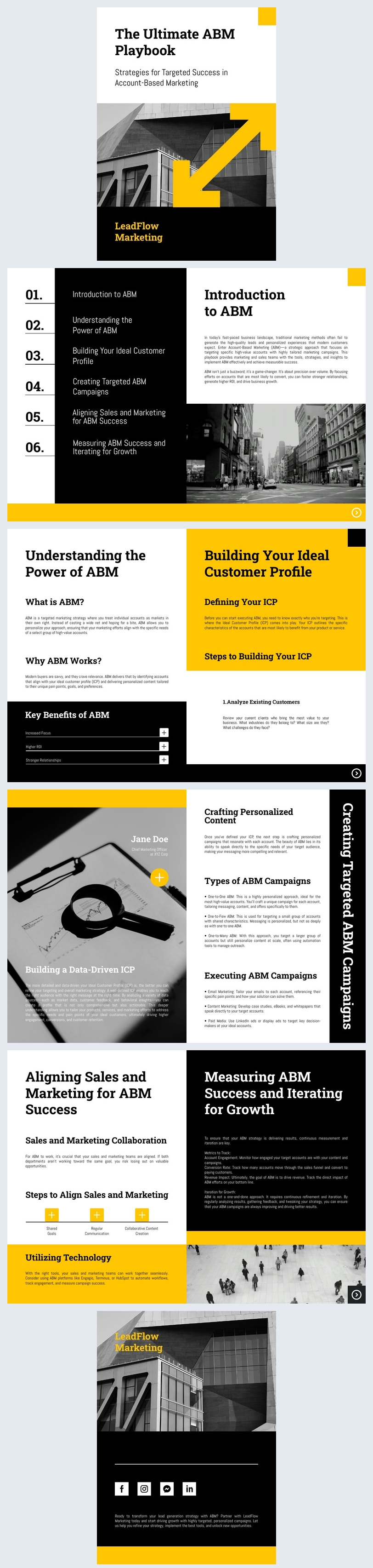 Exemplo de modelo de playbook ABM interativo