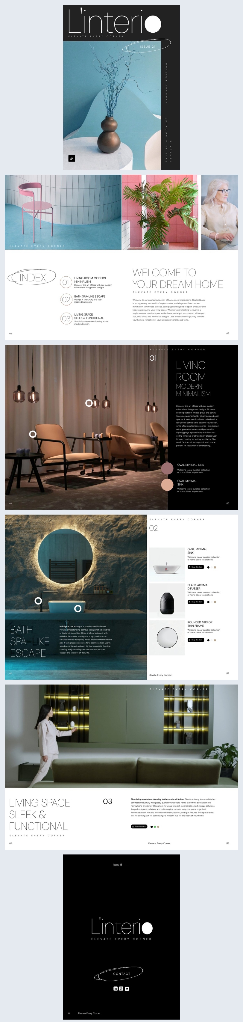 Diseño de plantilla de lookbook de decoración