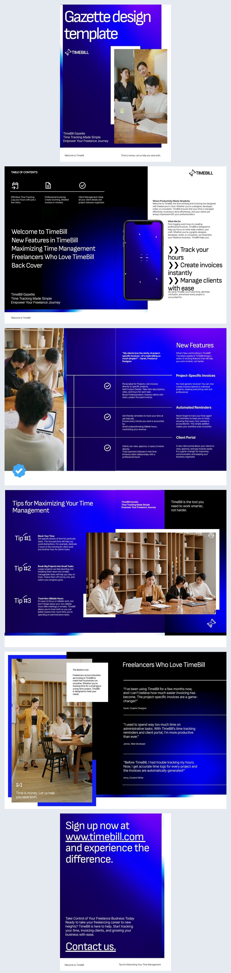 Beispiel für eine interaktive Gazette-Design-Vorlage