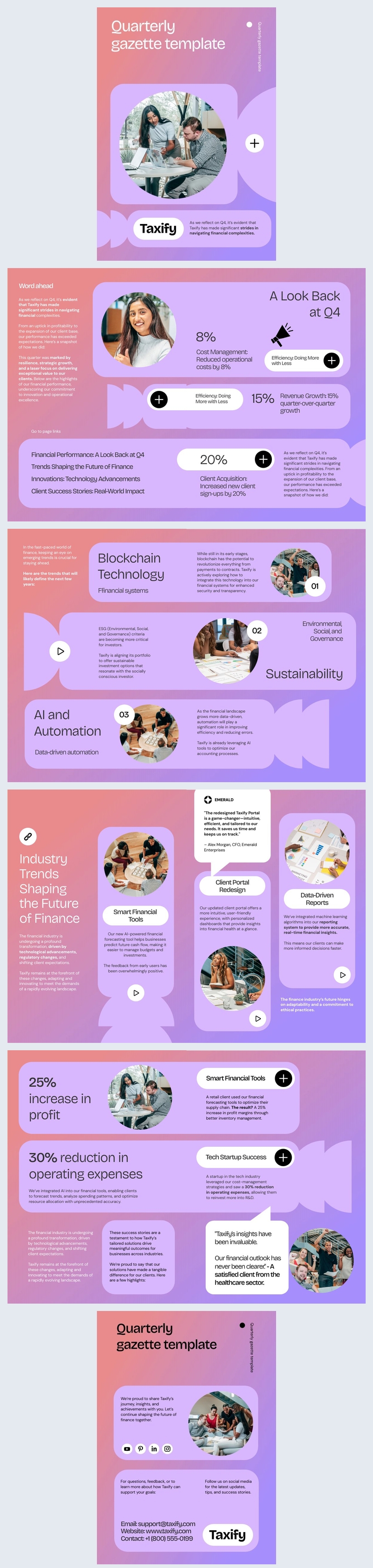 Interactive Quarterly Gazette Template Example
