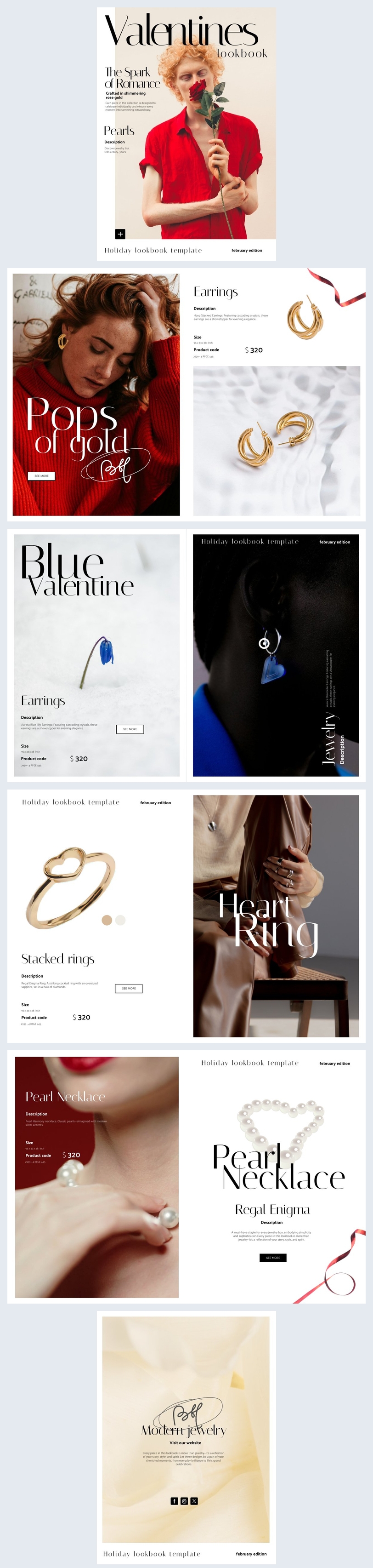 Ejemplo interactivo de lookbook de San Valentín